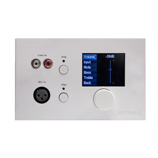Audac MWX65, kontrollpanel for MTX, Hvit Veggpanelkontroller for MTX-serien